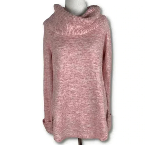 Style & Co Womens knit sweater size M pink cowl neck strawberry milk - Picture 9 of 9